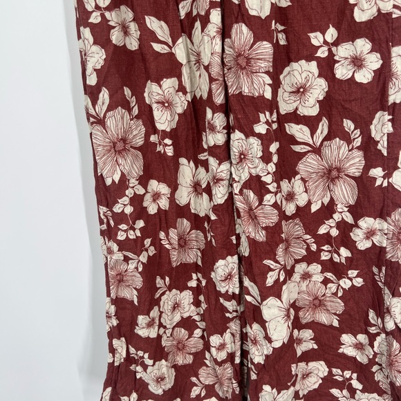 Abercrombie & Fitch High Rise Floral Print Pull-On Pants Linen Blend - Picture 3 of 10